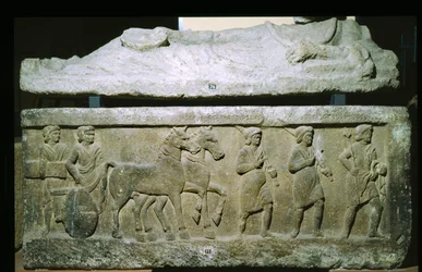 Sarcófago de la Necrópolis de Banditaccia, Cerveteri, Italia